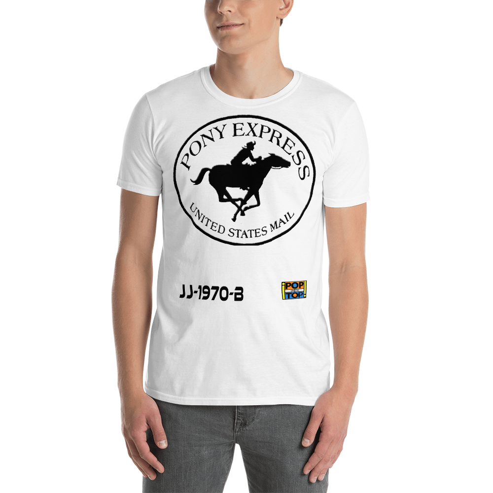 JJ-1970-B - Johnny Johnson & The Bandwagon - Blame it on the Pony Express - Short-Sleeve Unisex T-Shirt - By Pop On The Top